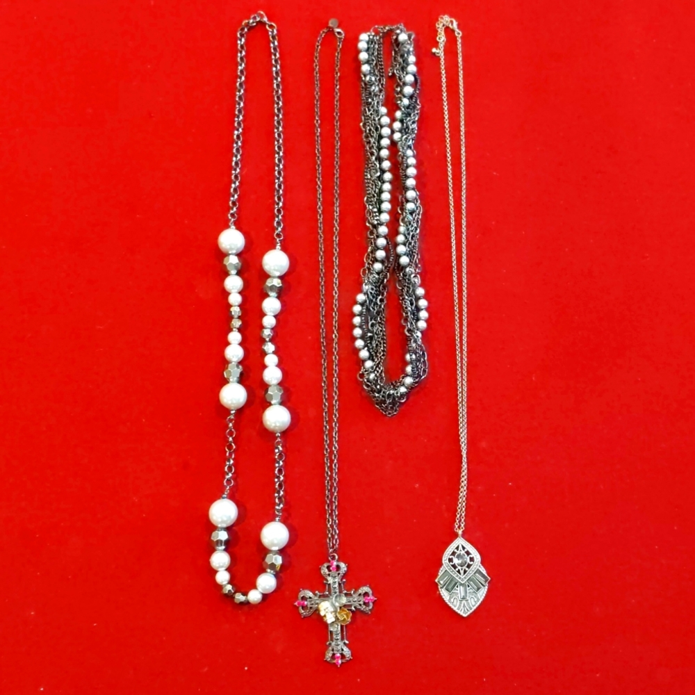 3 for $30 Fashion Jewelry Lot of Four Necklaces - Pendants - Beaded - Cross